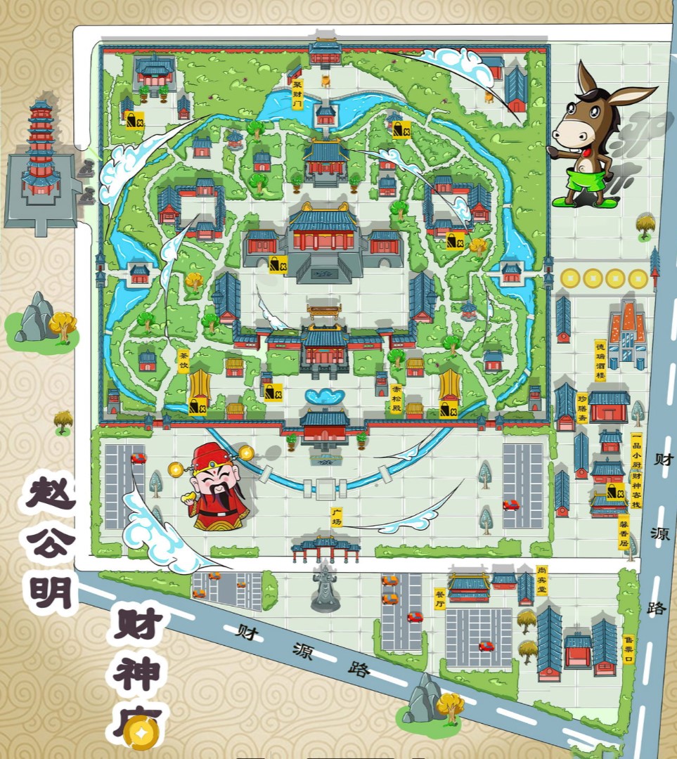 酉阳寺庙类手绘地图